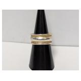 .925 Sterl Two Tone Wide Band Sz 7