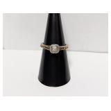 .925 Sterl Diamond Engagement Style Ring Sz 7