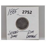 1885 90% Silv Seated Dime