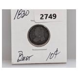 1830 90% Silv Bust Dime