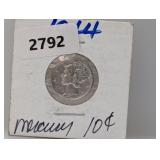 1944 90% Silv Mercury Dime