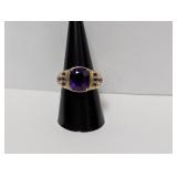 Vermeil/.925 Sterl Purple Stone Ring Sz 9