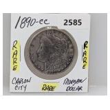 Rare 1890-CC 90% Silv Morgan $1 Dollar