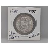 1964 Silver Mexico Peso
