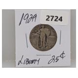 1929 90% Silv Liberty Quarter