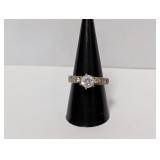 Vermeil/.925 Sterl Engagement Style Ring Sz 9