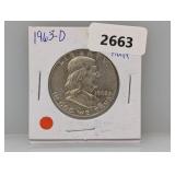 1963-D 90% Silv Franklin Half $1