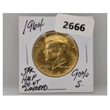 1964 24KT Gold Layered JFK Half $1