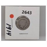 1914-S 90% Silv Barber Dime