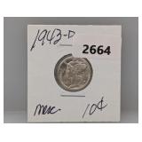 1943-D 90% Silv Mercury Dime
