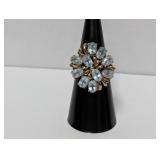 Vermeil/.925 Sterl Blue Stone Ring Sz 7