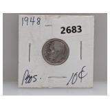 1948 90% Silv Roos Dime