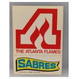 1973/74 Topps Team Stickers Flames/Sabres Crease