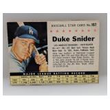 1961 Post Cereal Duke Snider Hand Cut #167 Damage