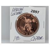 1oz .9999 Copper African Undead Round