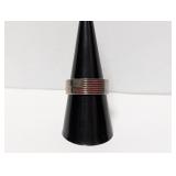 .925 Sterl American Flag Band Sz 8