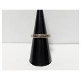 .925 Sterl Sm Etched Band Sz 6