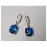 .925 Sterl Blue Stone Earrings