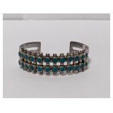.925 Sterl Southwestern Turquoise Cuff Bracelet