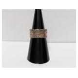 .925 Sterl Textured Wavy Band Sz 6.5