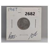 1947 90% Silv Roos Dime
