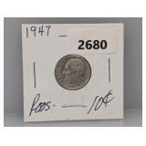 1947 90% Silv Roos Dime