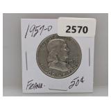 1957-D 90% Silv Franklin Half $1