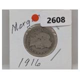 1916-D 90% Silv Barber Quarter