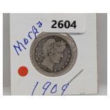 1909-D 90% Silv Barber Quarter