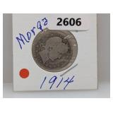 1914 90% Silv Barber Quarter