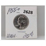 1955-D 90% Silv Wash Quarter