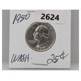 1950 90% Silv Wash Quarter