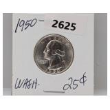 1950 90% Silv Wash Quarter