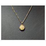 18" Vermeil/.925 Sterl Chain w/Sm Stone Pendant