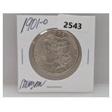 1901-O 90% silk Morgan $1 Dollar