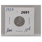 1954 90% Silv Roos Dime