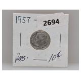 1957 90% Silv Roos Dime
