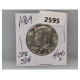 1969 40% Silv JFK Half $1 Dollar