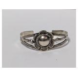 .925 Sterl Floral Cuff Bracelet