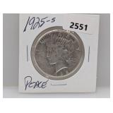 1925-S 90% Silv Peace $1 Dollar