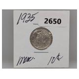 1935 90% Silv Mercury Dime