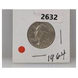 1964-D 90% Silv Wash Quarter