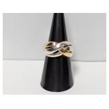 18K YG/.970 Silver Lorenzo Twisted Ring Sz 7