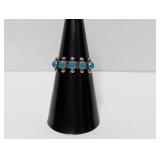 .925 Sterl Turquoise Ring Sz 6.5