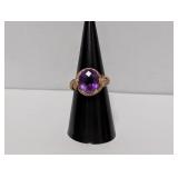 Vermeil/.925 Sterl Purple Stone Ring Sz 7