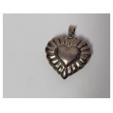 .925 Sterl Puffy Heart Pendant