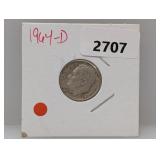 1964-D 90% Silv Roos Dime