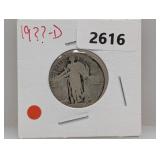 19??-D 90% Silv Standing Liberty Quarter