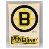 1973/74 Topps Team Stickers Hockey Bruins/Penguins