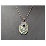 18" .925 Sterl Chain w/Abalone Pendant